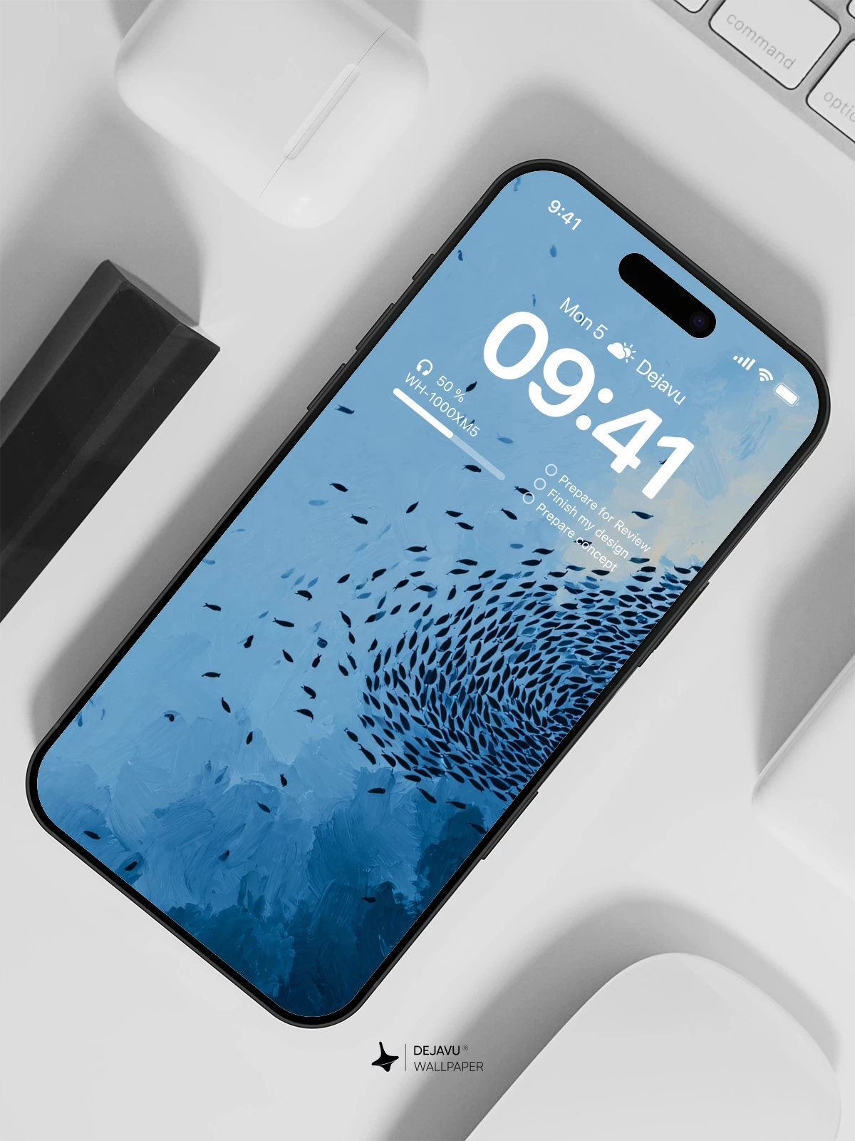 Abstract Blue Bird Flock Wallpaper 4K for iPhone Lock Screen