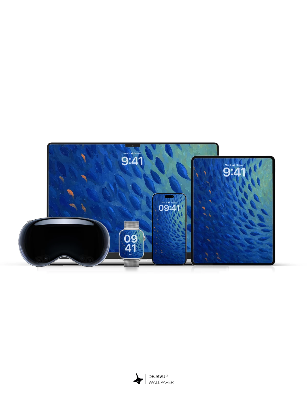 Blue Fish School Wallpaper 4K for Mobile Background