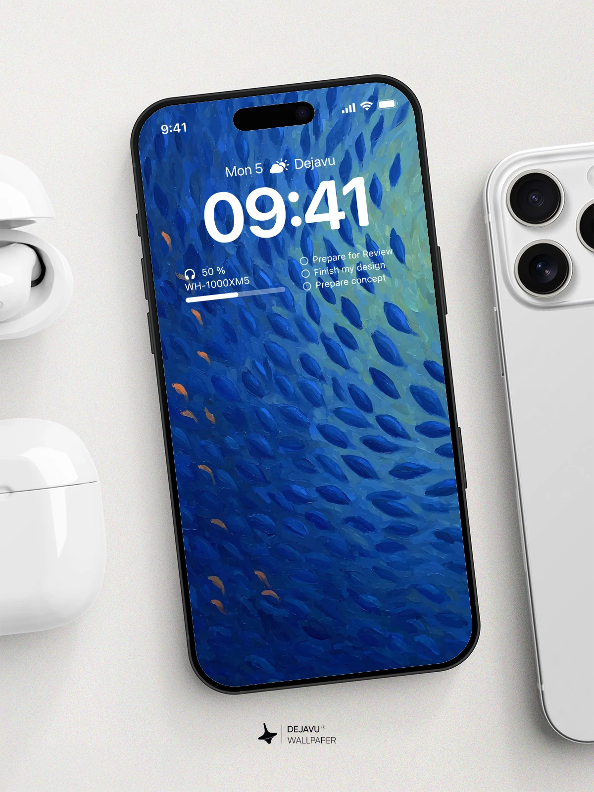 Blue Fish School Wallpaper 4K for Mobile Background