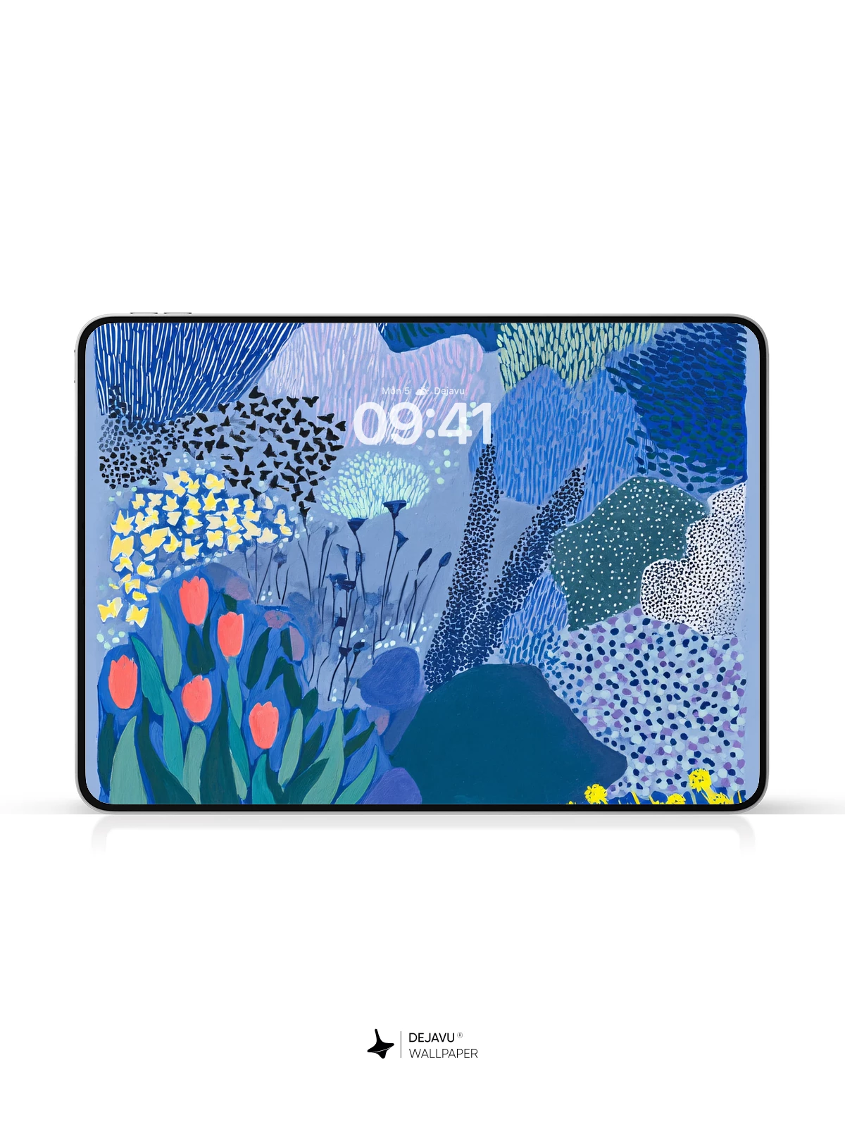 Abstract Blue Floral Wallpaper 4K for iPhone Lock Screen
