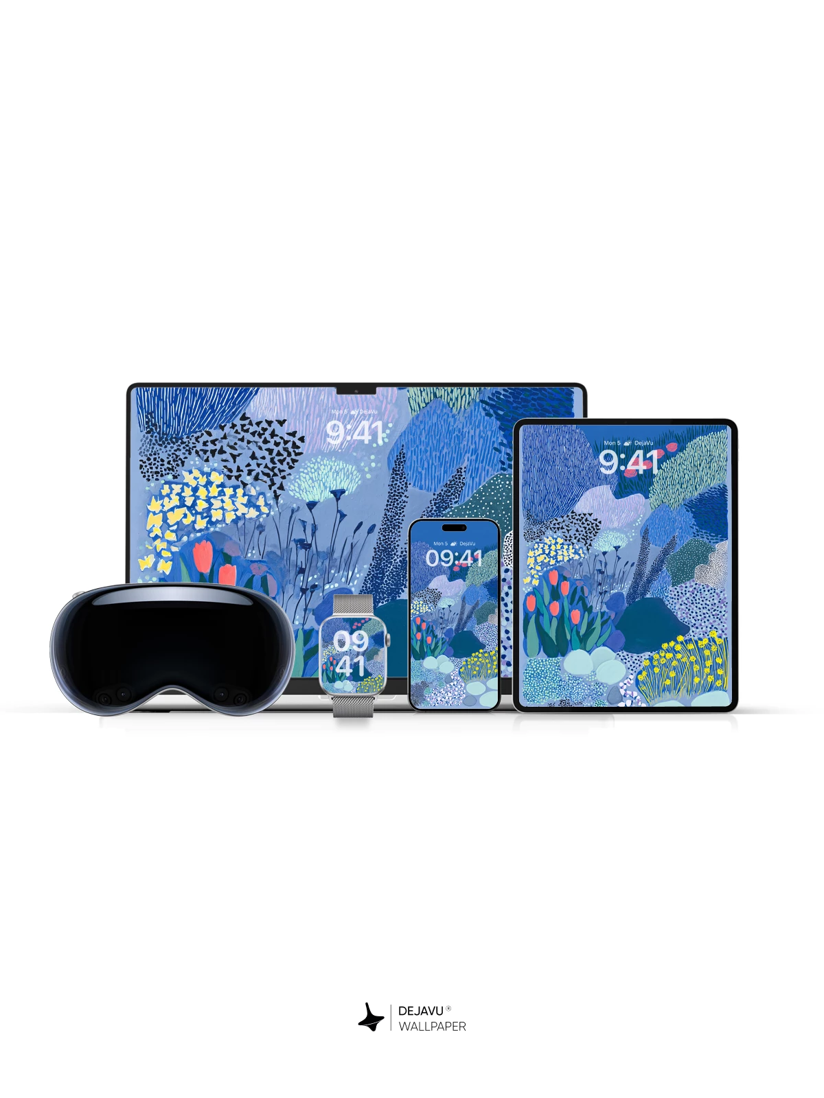 Abstract Blue Floral Wallpaper 4K for iPhone Lock Screen