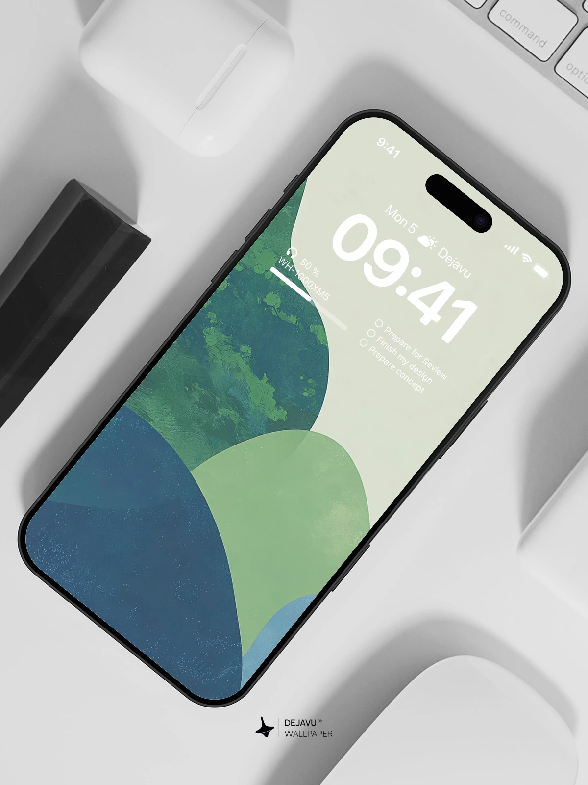 Abstract Green and Blue Wallpaper 4K for iPhone Lock Screen
