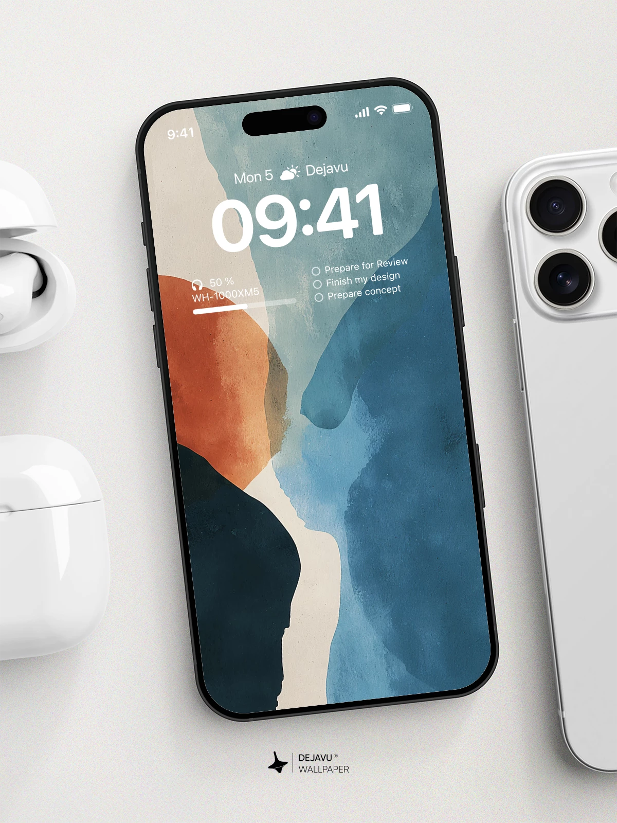 Abstract Blue and Orange Wallpaper 4K for iPhone Lock Screen