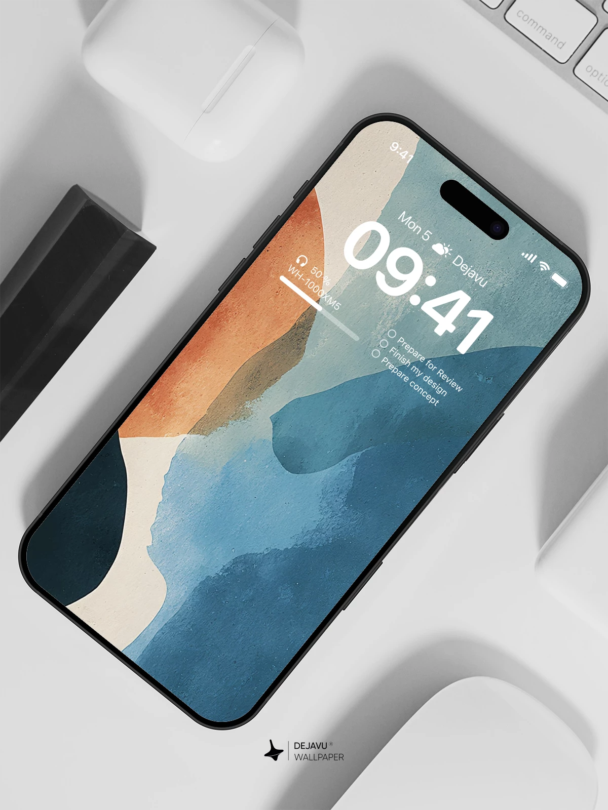Abstract Blue and Orange Wallpaper 4K for iPhone Lock Screen