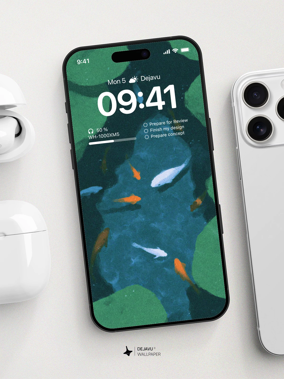 Koi Pond Wallpaper 4K for iPhone Lock Screen