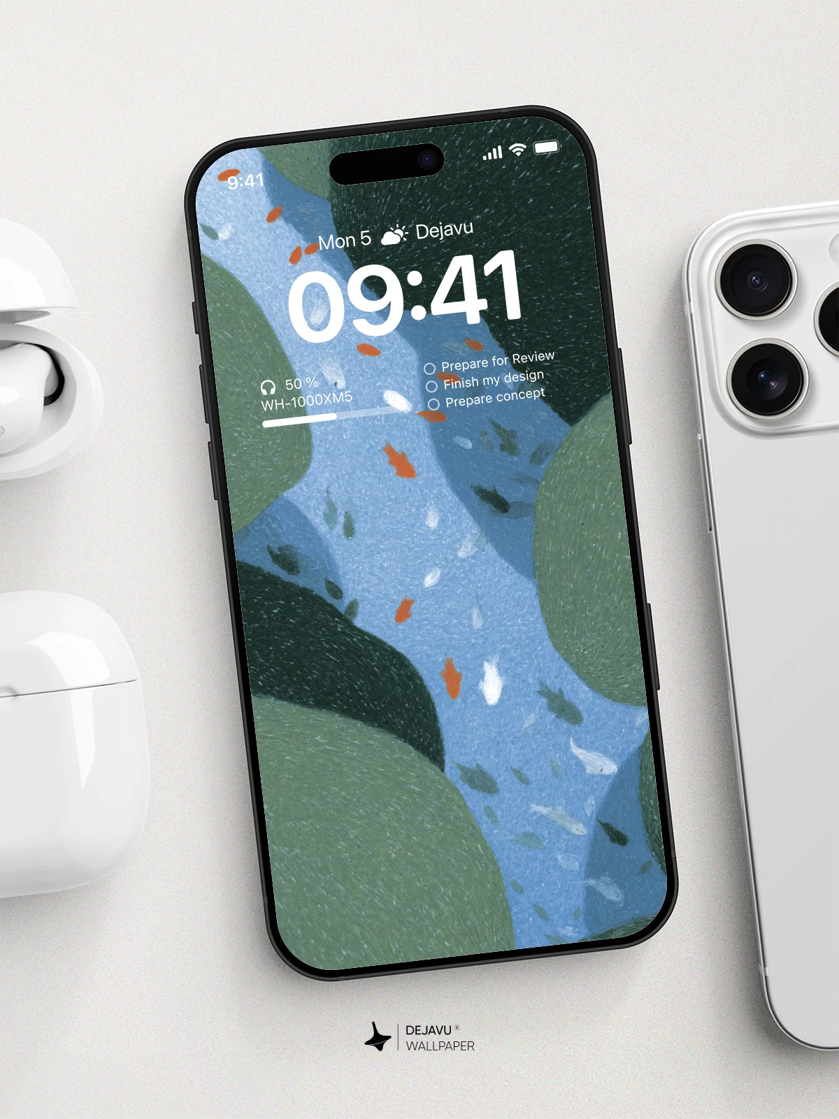 Minimalist River Wallpaper 4K for iPhone Lock Screen