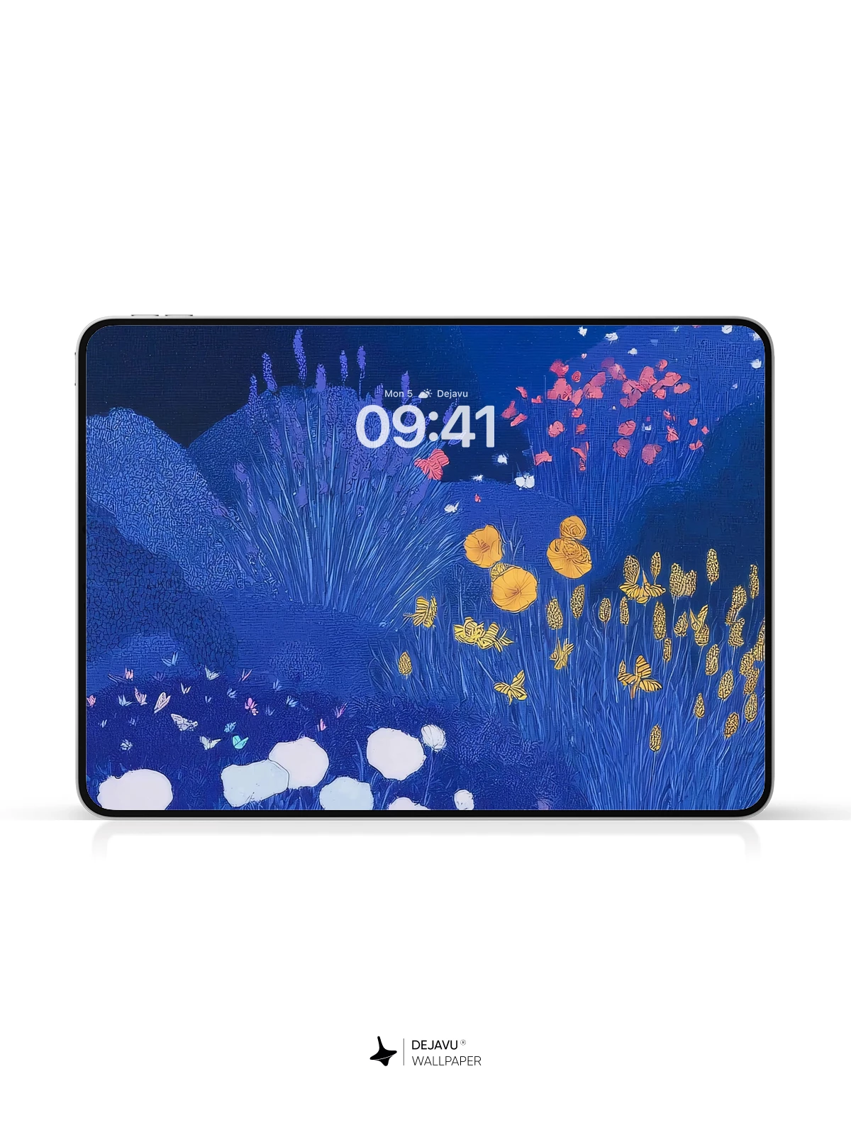 Blue Floral Landscape Wallpaper 4K for Mobile Background