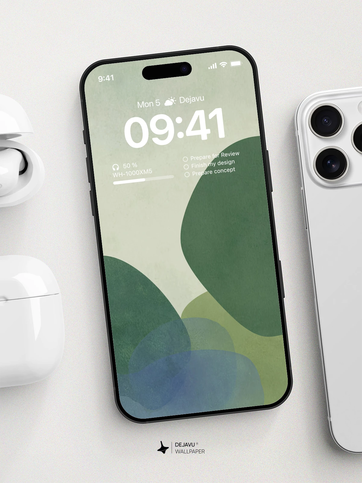 Abstract Green and Blue Wallpaper 4K for iPhone Lock Screen