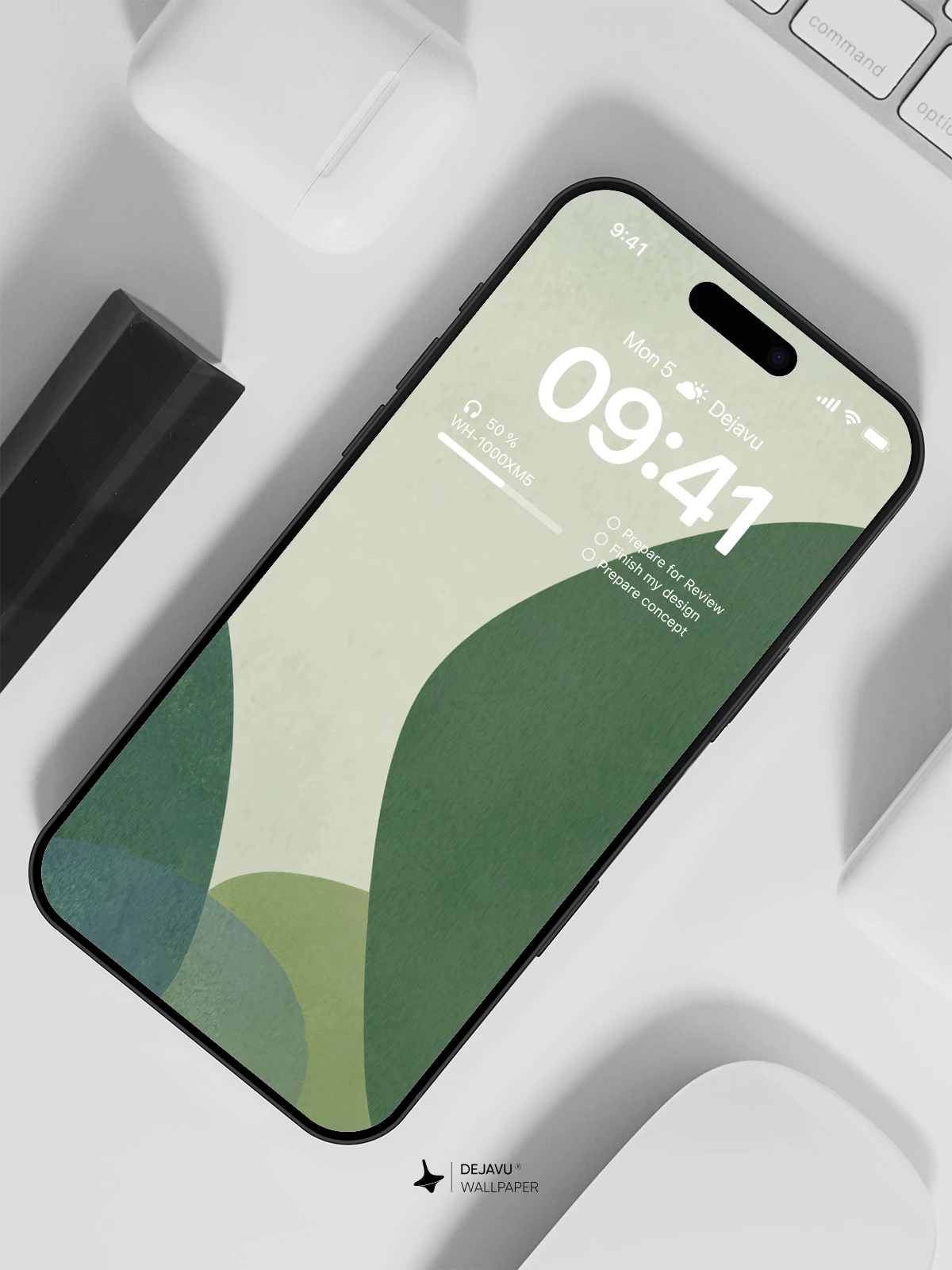 Abstract Green and Blue Wallpaper 4K for iPhone Lock Screen