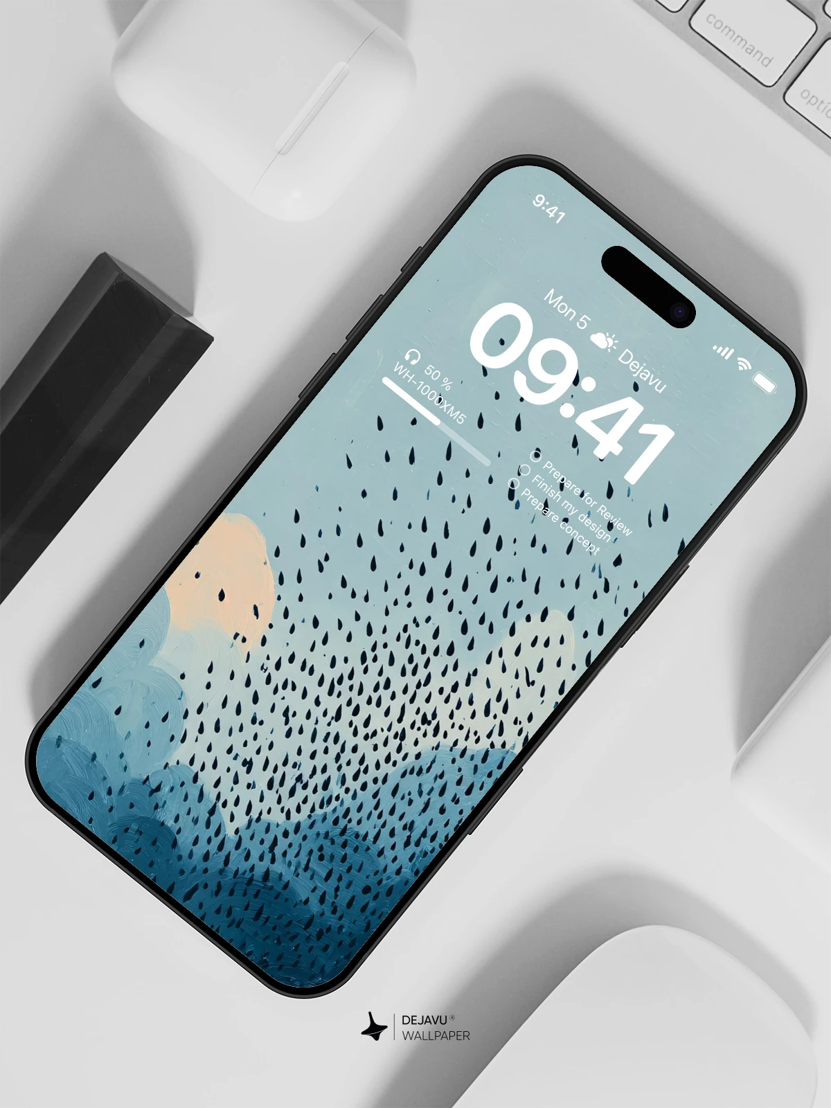 Blue Clouds Birds Wallpaper 4K for iPhone Lock Screen