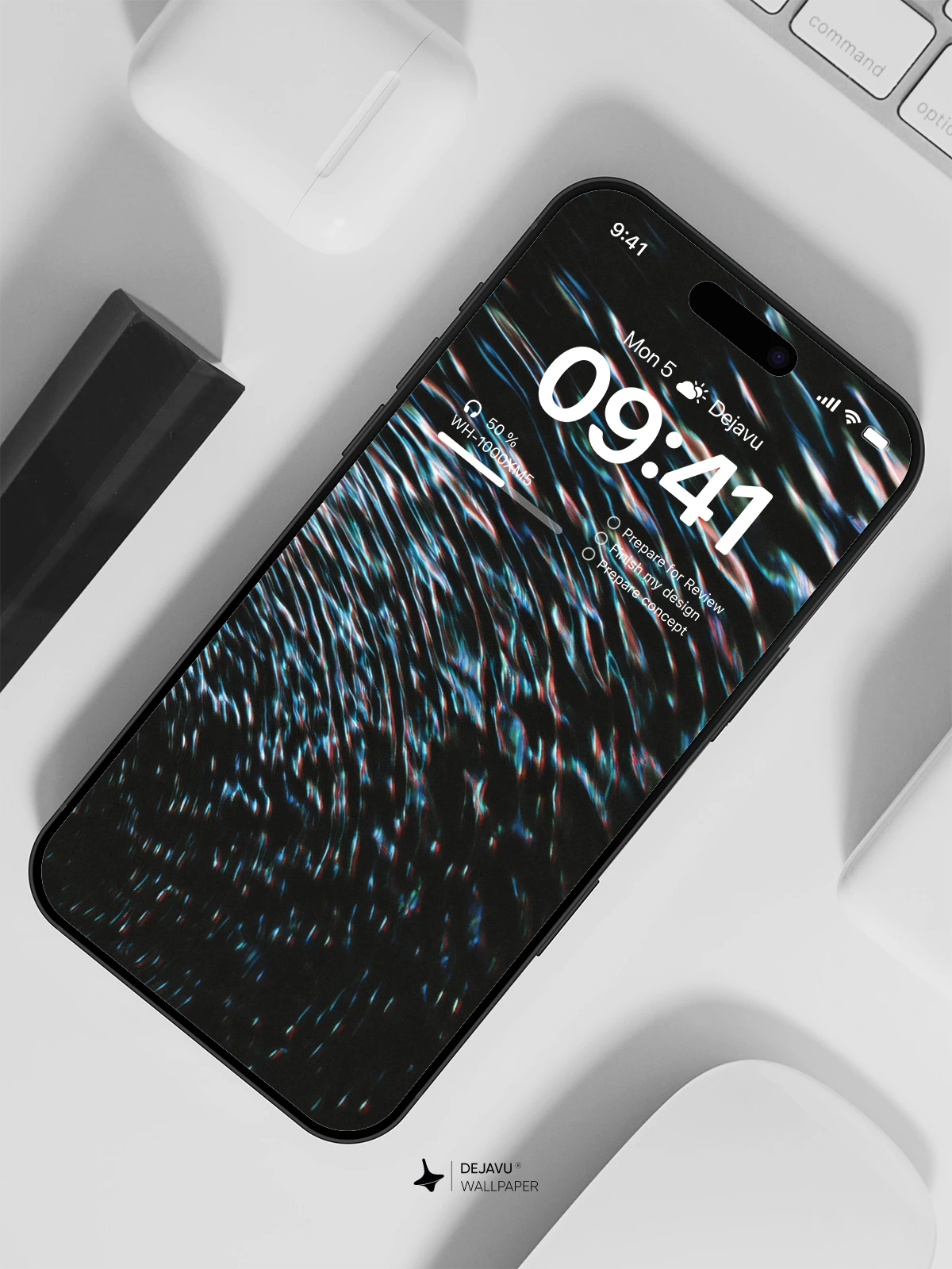 Dark Abstract Water Ripple Wallpaper 4K for iPhone Lock Screen