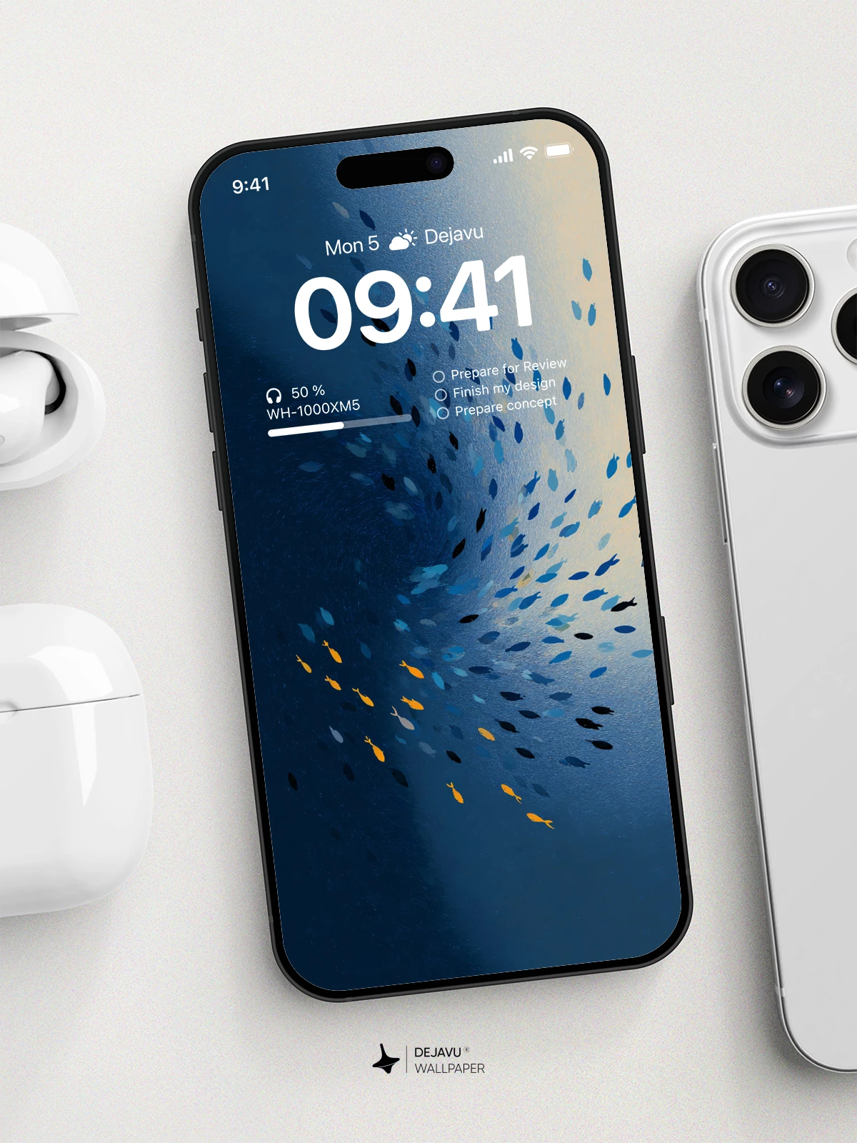 Underwater Fish School Wallpaper 4K for iPhone Lock Screen