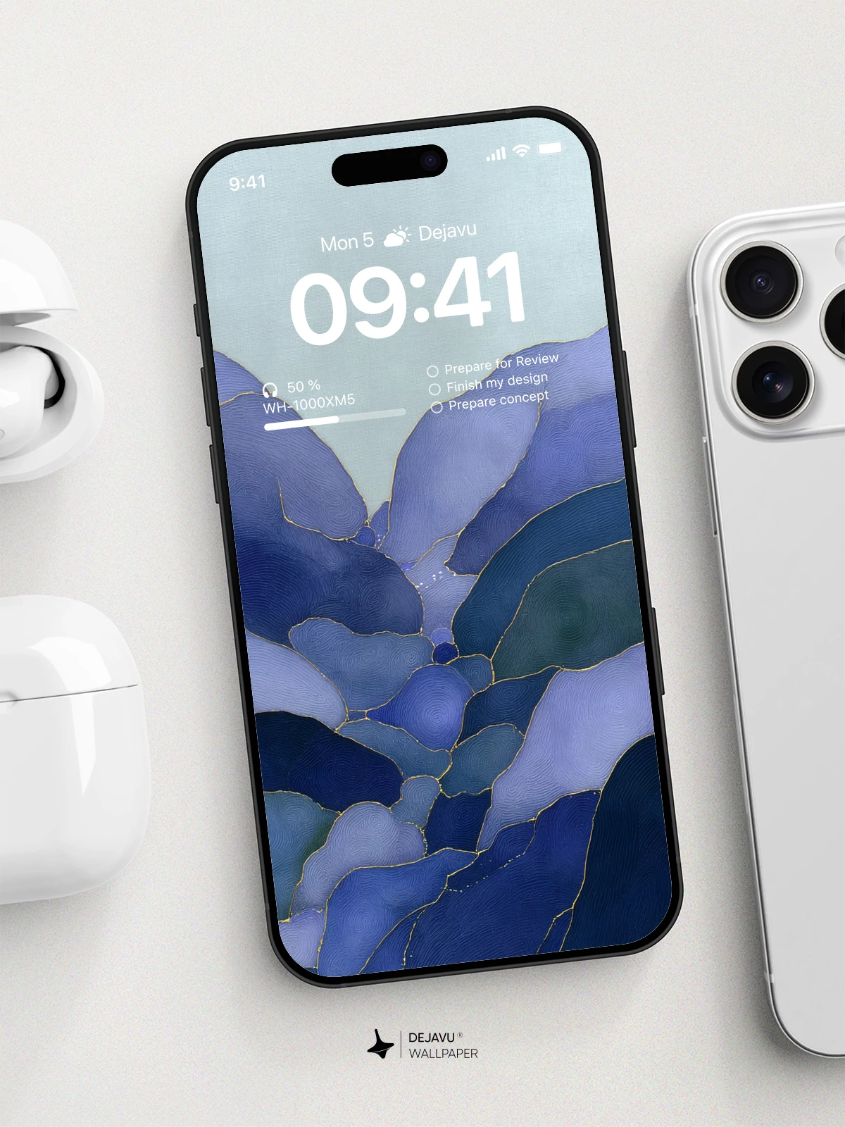 Abstract Blue Mountain Wallpaper 4K for iPhone Lock Screen