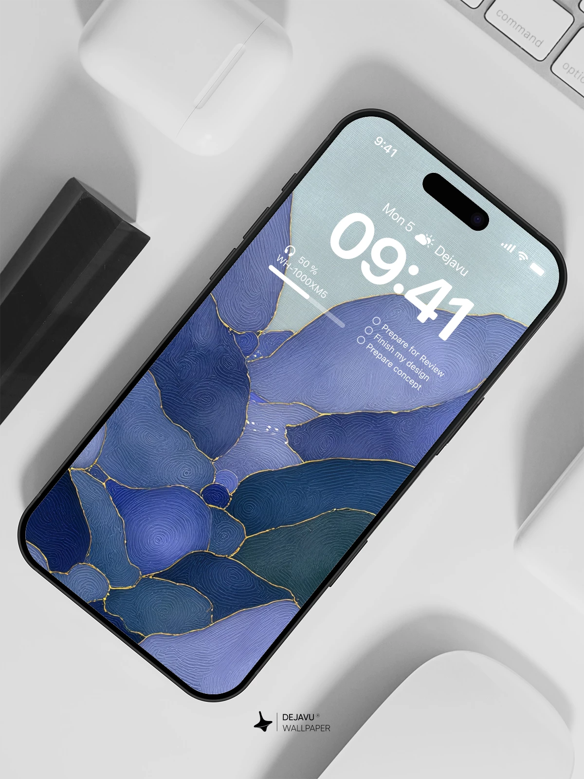 Abstract Blue Mountain Wallpaper 4K for iPhone Lock Screen