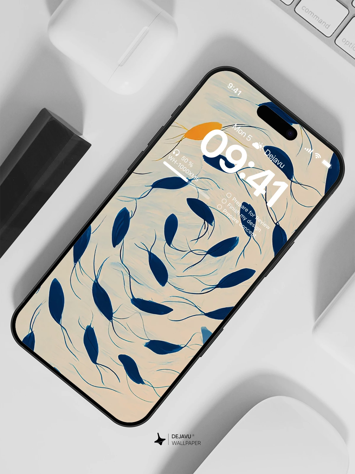 Blue Fish Spiral Wallpaper 4K for iPhone Lock Screen