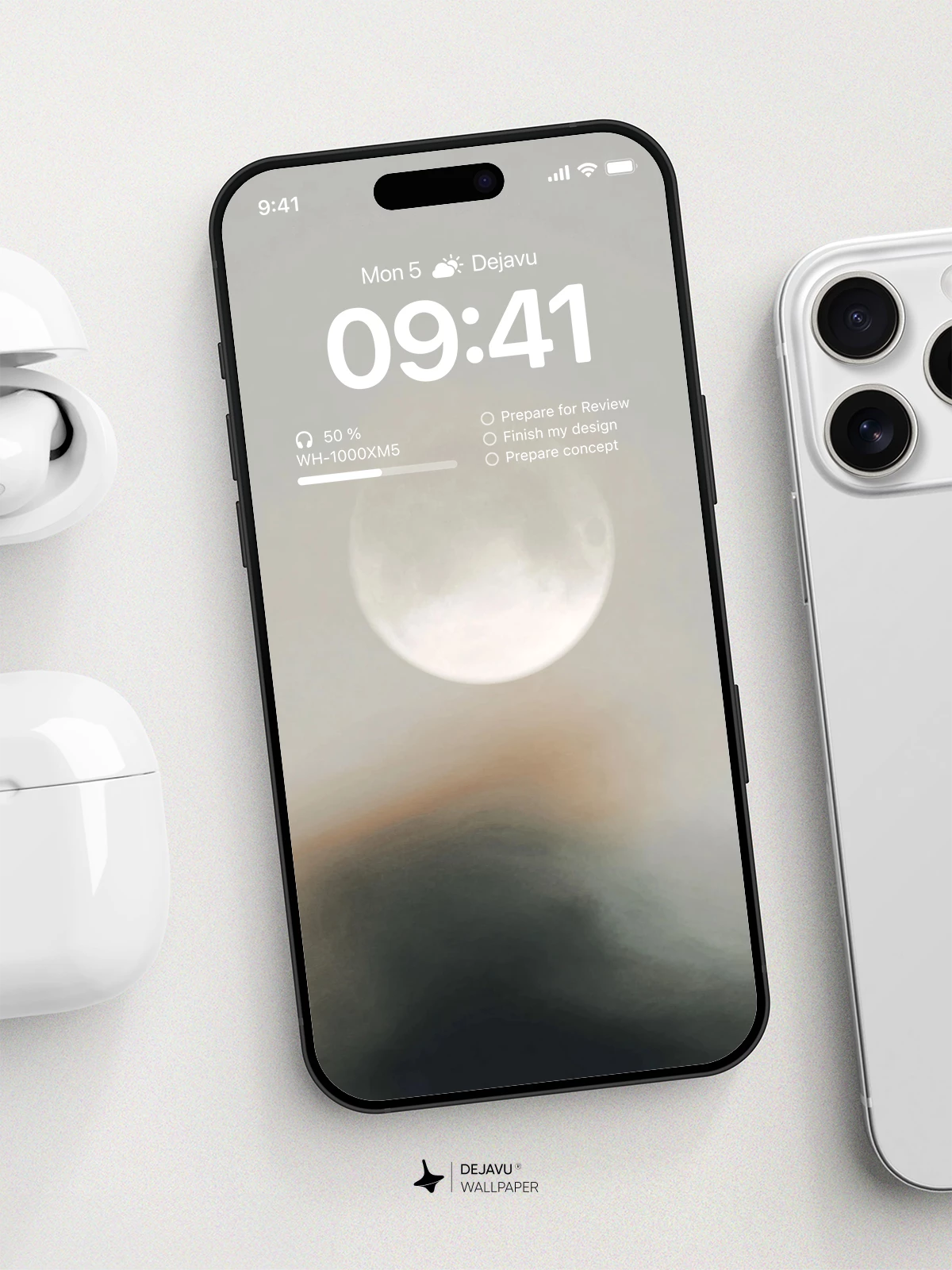 Moon Clouds Wallpaper 4K for iPhone Lock Screen