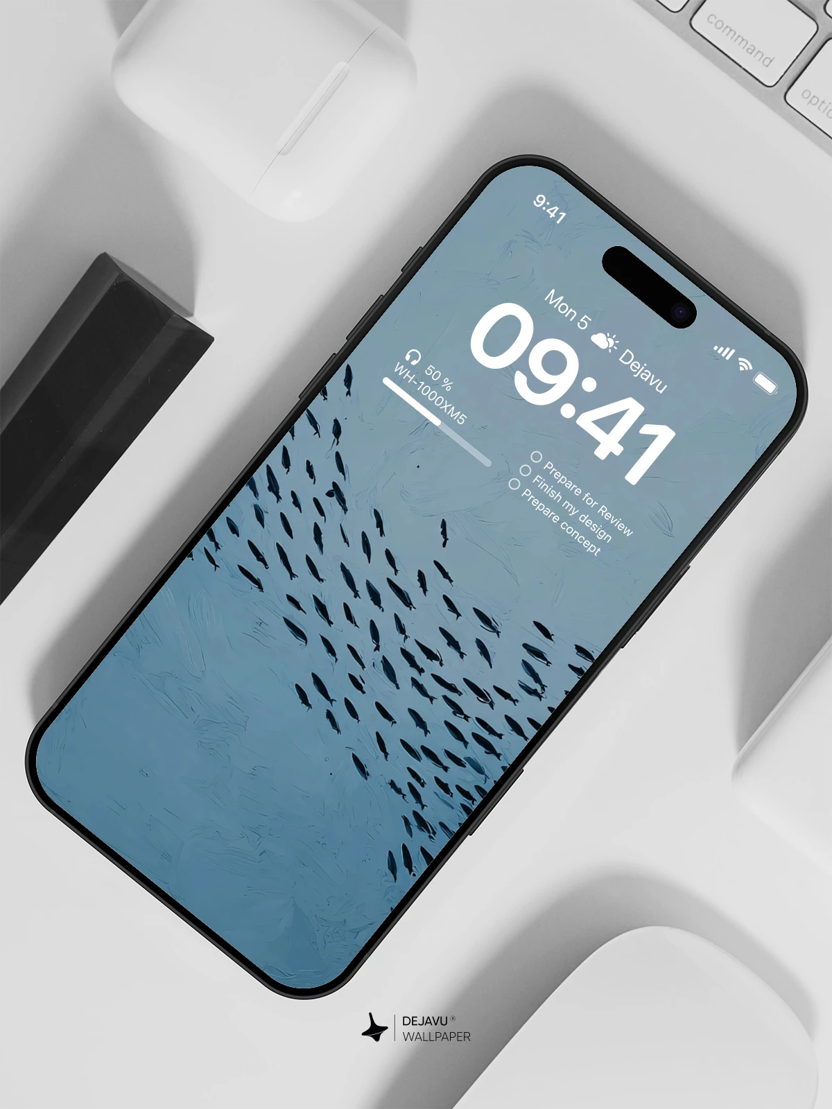 Blue Fish School Wallpaper 4K for Mobile Background