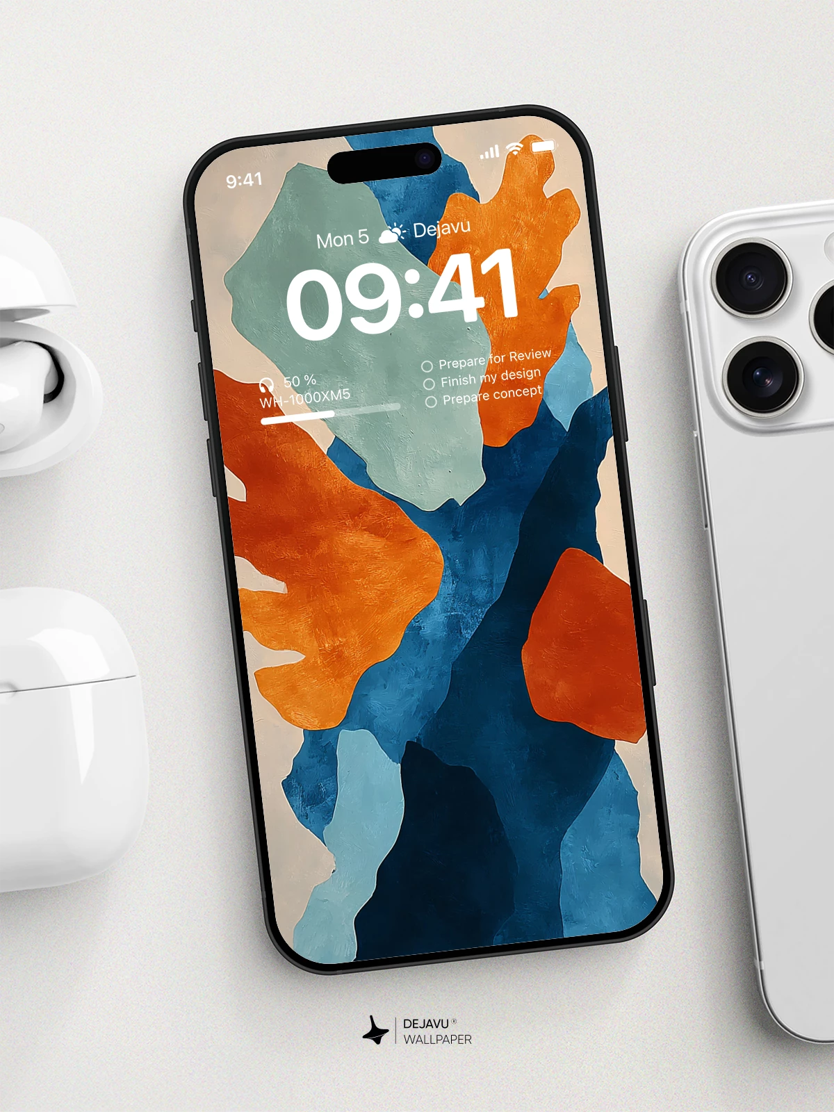 Abstract Blue and Orange Wallpaper 4K for iPhone Lock Screen