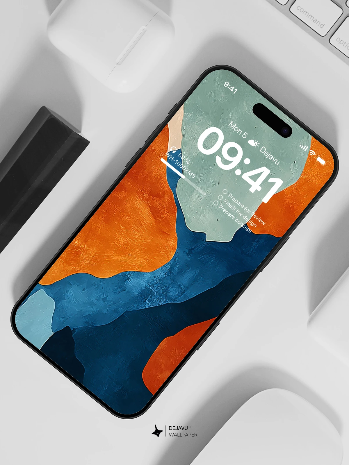 Abstract Blue and Orange Wallpaper 4K for iPhone Lock Screen