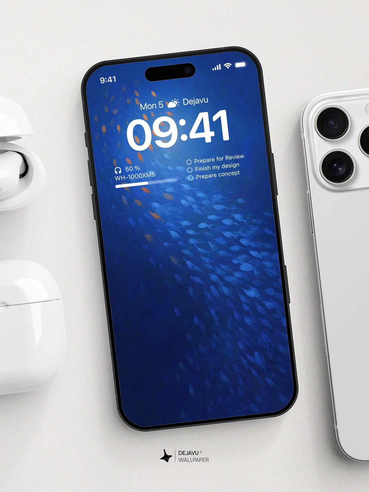 Underwater Fish School Wallpaper 4K for iPhone Lock Screen