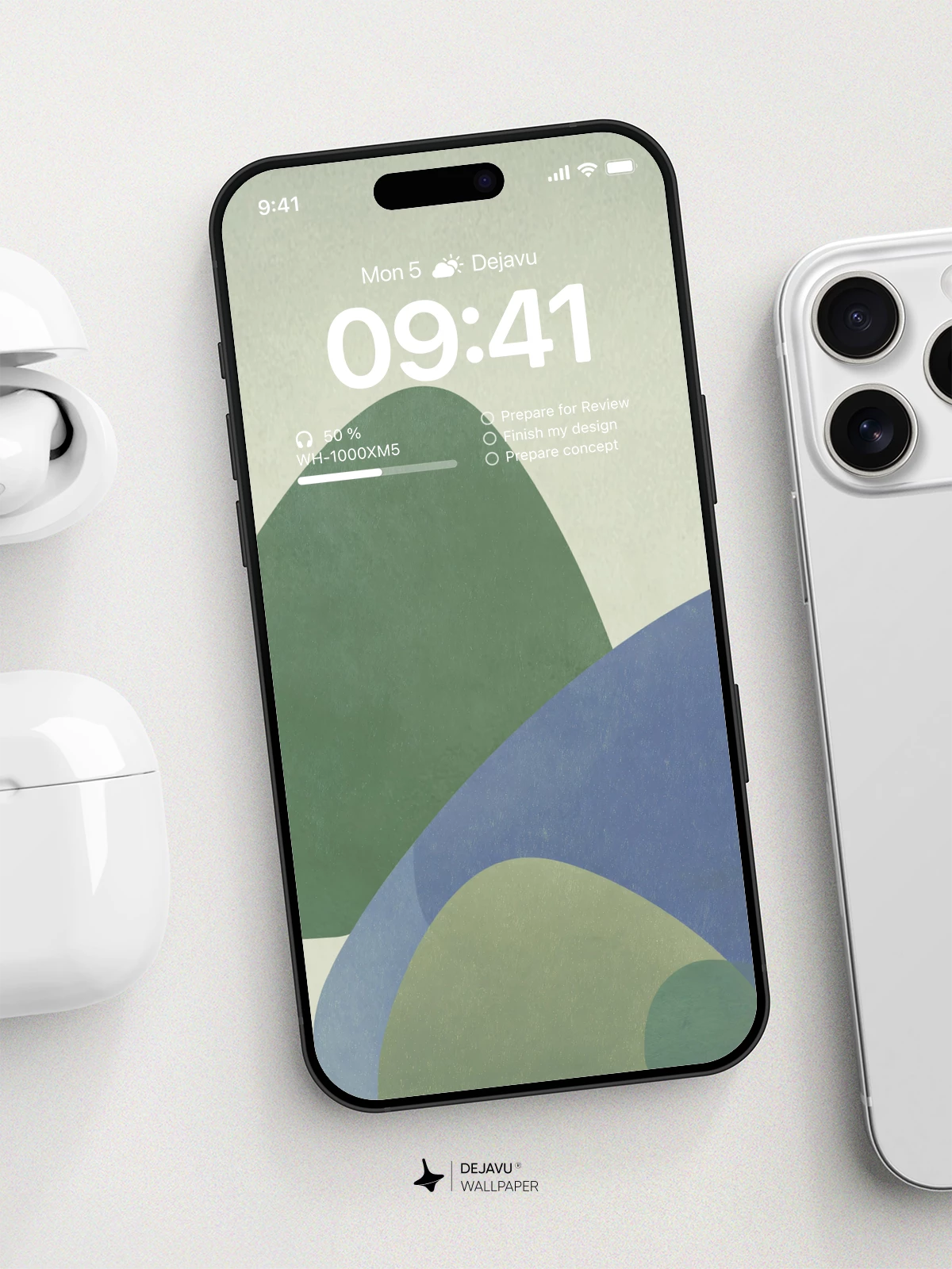 Abstract Green and Blue Wallpaper 4K for iPhone Lock Screen