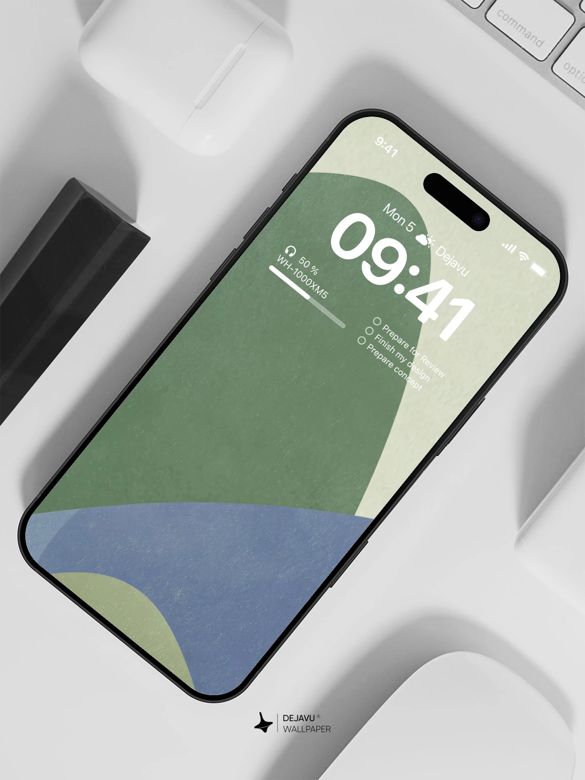 Abstract Green and Blue Wallpaper 4K for iPhone Lock Screen
