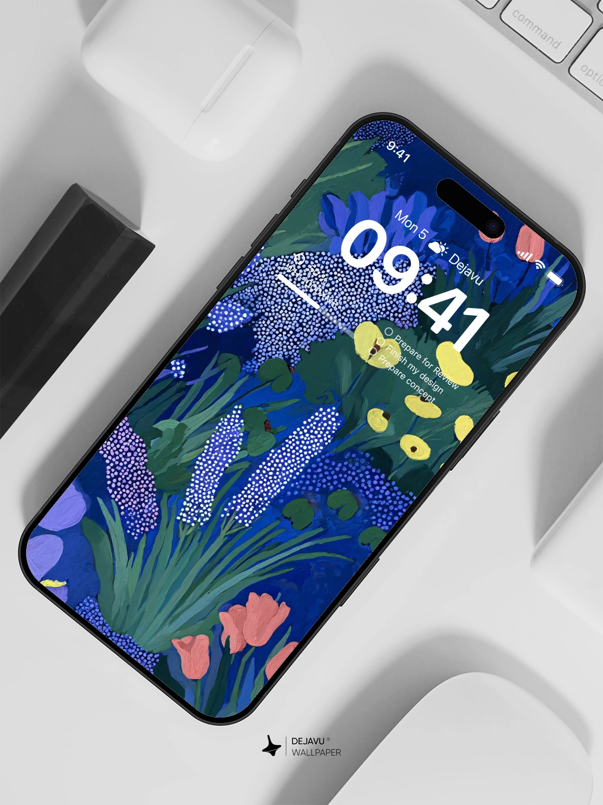 Blue Floral Wallpaper 4K for iPhone Lock Screen