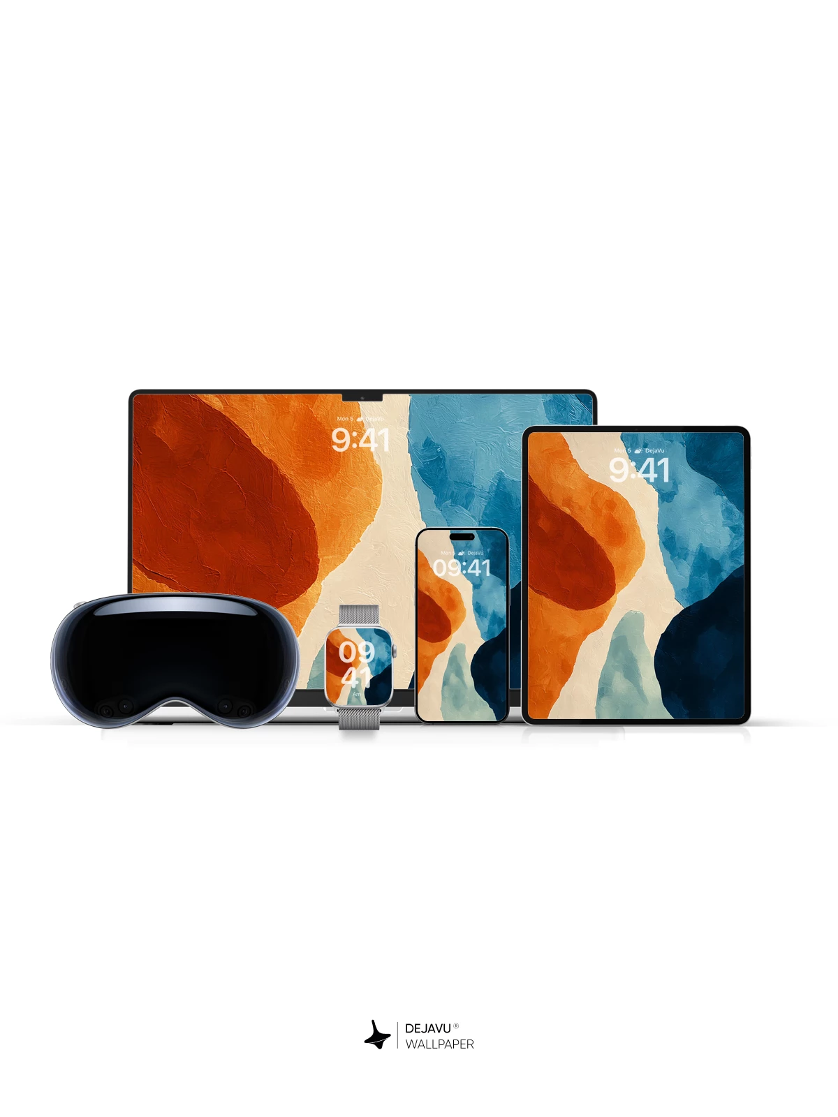 Abstract Orange Blue Wallpaper 4K for iPhone Lock Screen