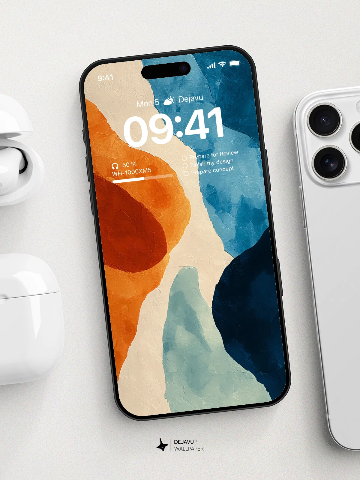 Abstract Orange Blue Wallpaper 4K for iPhone Lock Screen