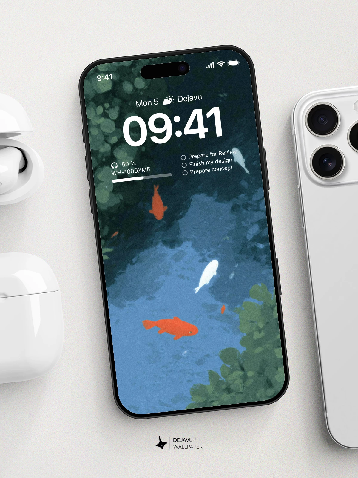 Koi Fish Pond Wallpaper 4K for iPhone Lock Screen