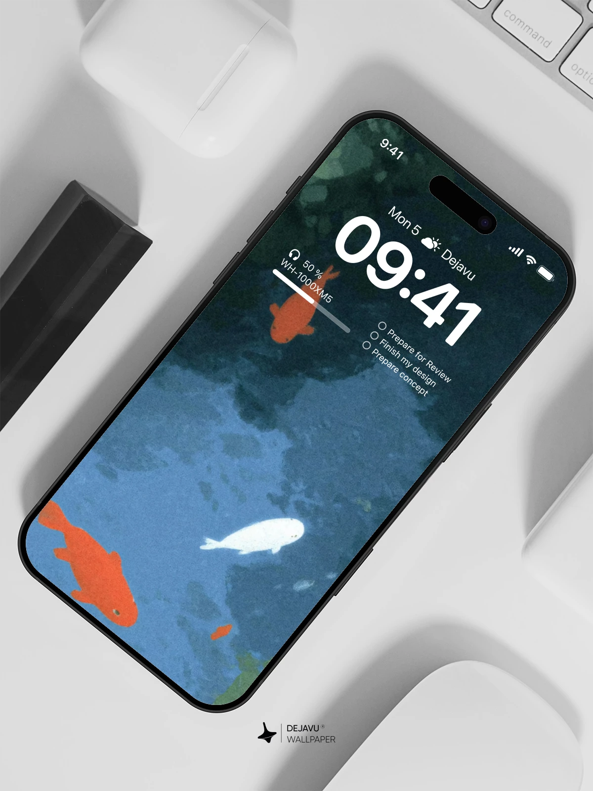 Koi Fish Pond Wallpaper 4K for iPhone Lock Screen