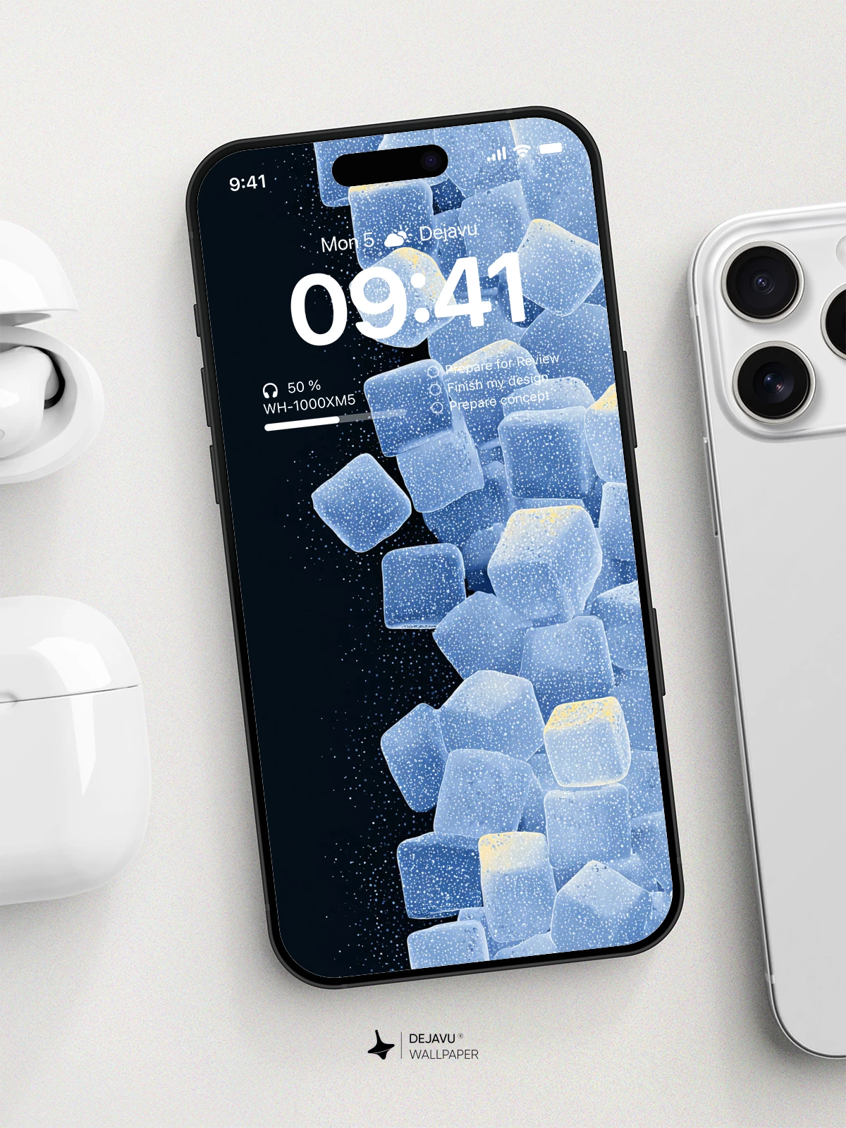Blue Ice Cube Wallpaper 4K for iPhone Lock Screen