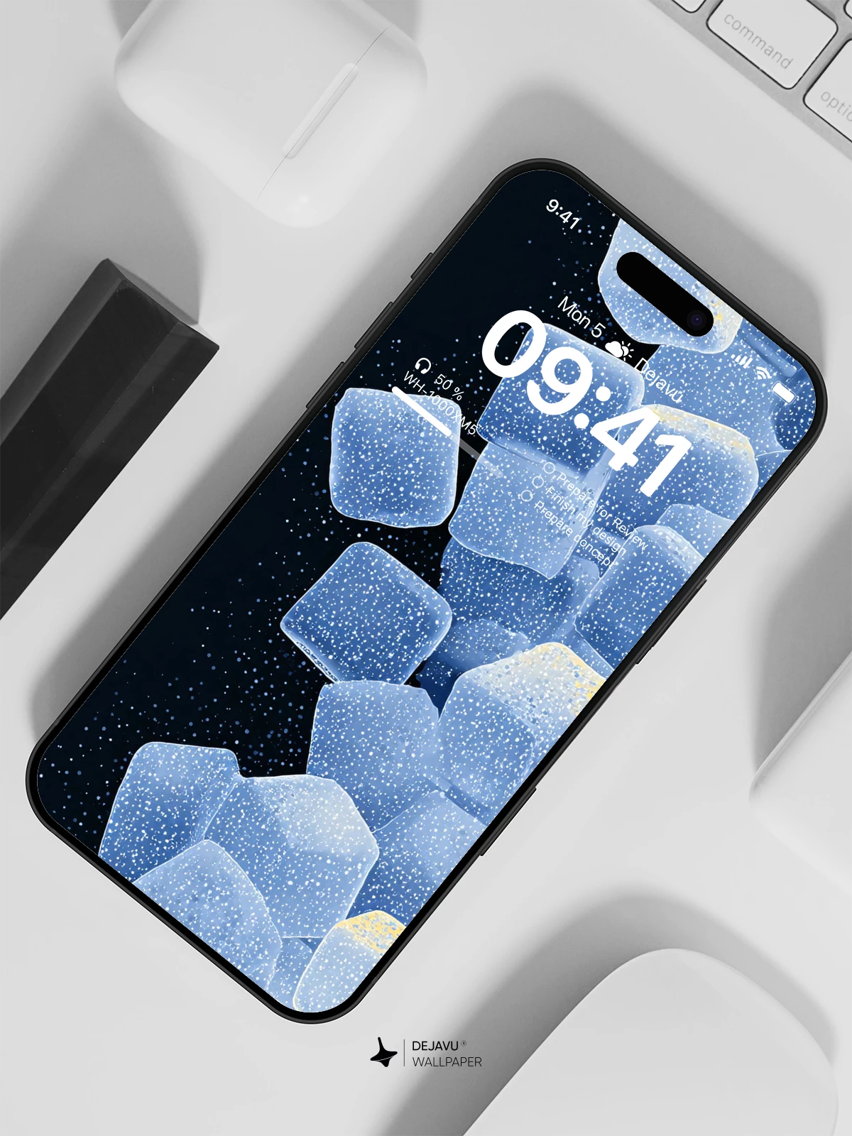 Blue Ice Cube Wallpaper 4K for iPhone Lock Screen