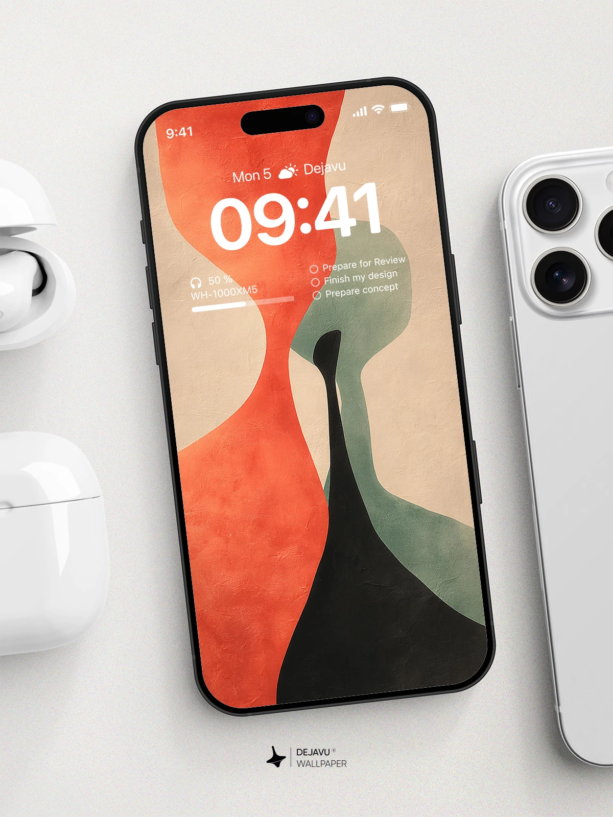 Abstract Red and Green Wallpaper 4K for iPhone Lock Screen