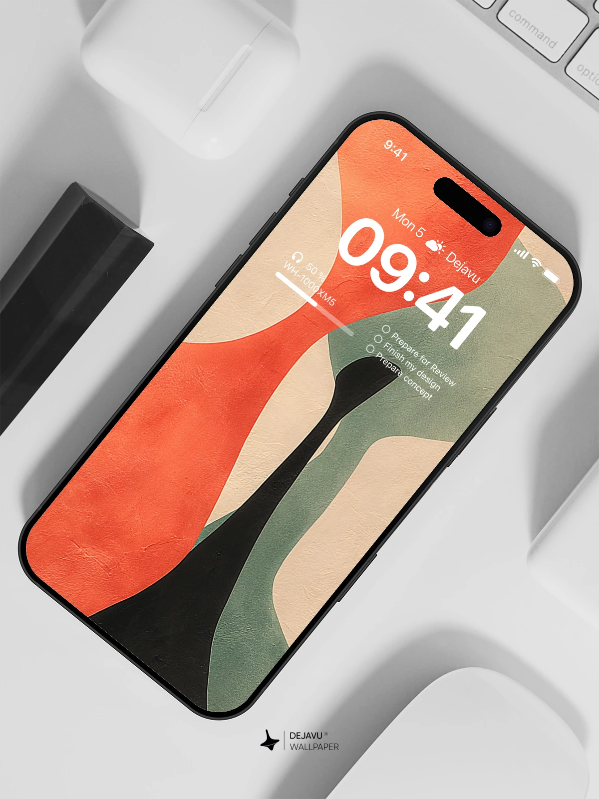 Abstract Red and Green Wallpaper 4K for iPhone Lock Screen