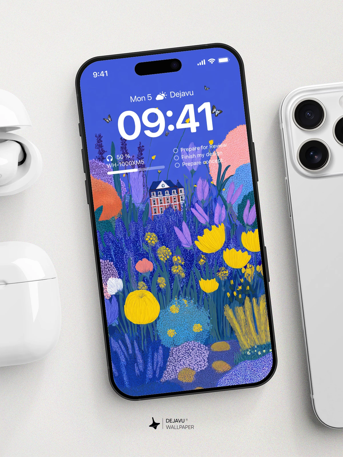 Blue Flower Garden Wallpaper 4K for iPhone Lock Screen