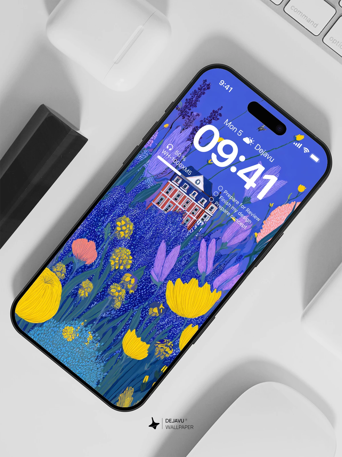 Blue Flower Garden Wallpaper 4K for iPhone Lock Screen
