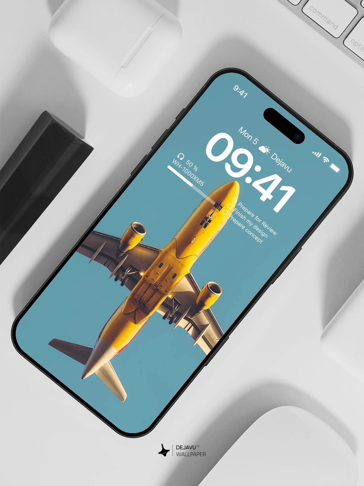 Yellow Airplane Wallpaper 4K for iPhone Lock Screen