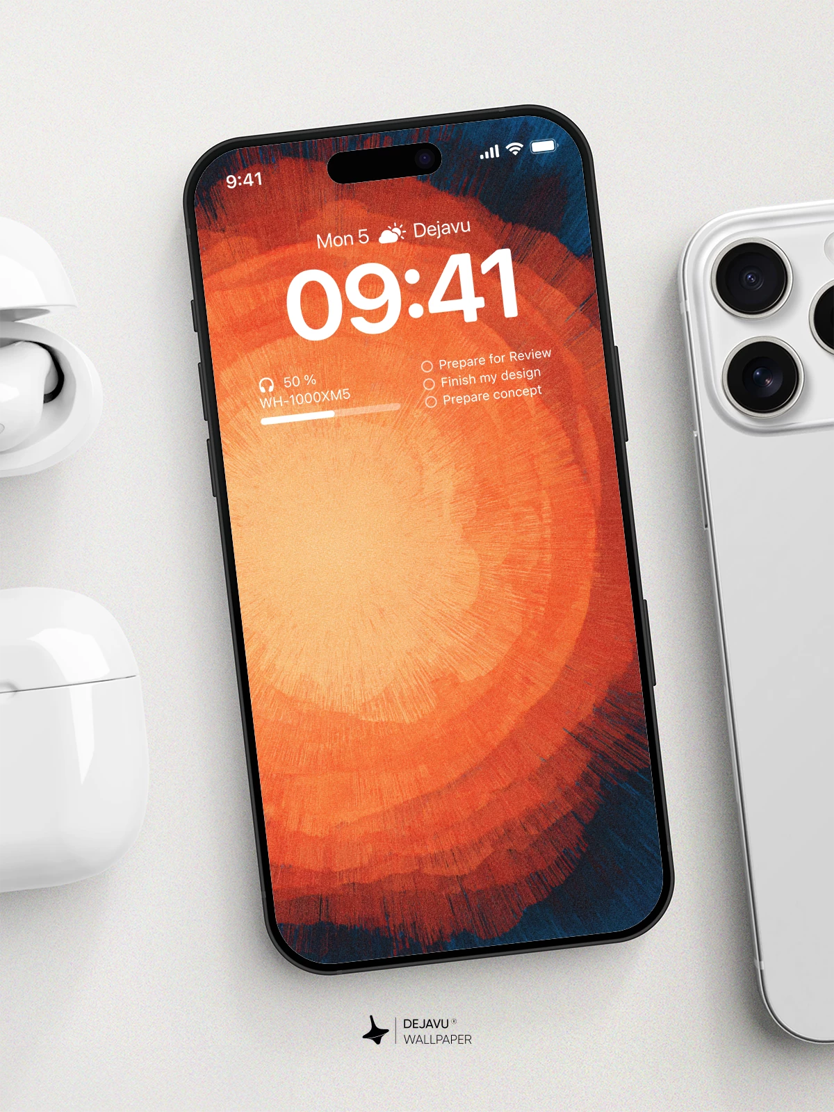 Vibrant Orange and Blue Abstract Wallpaper 4K for iPhone Lock Screen