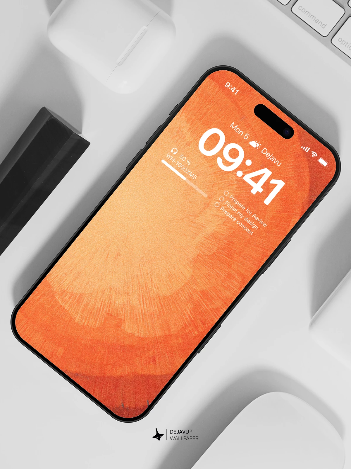 Vibrant Orange and Blue Abstract Wallpaper 4K for iPhone Lock Screen