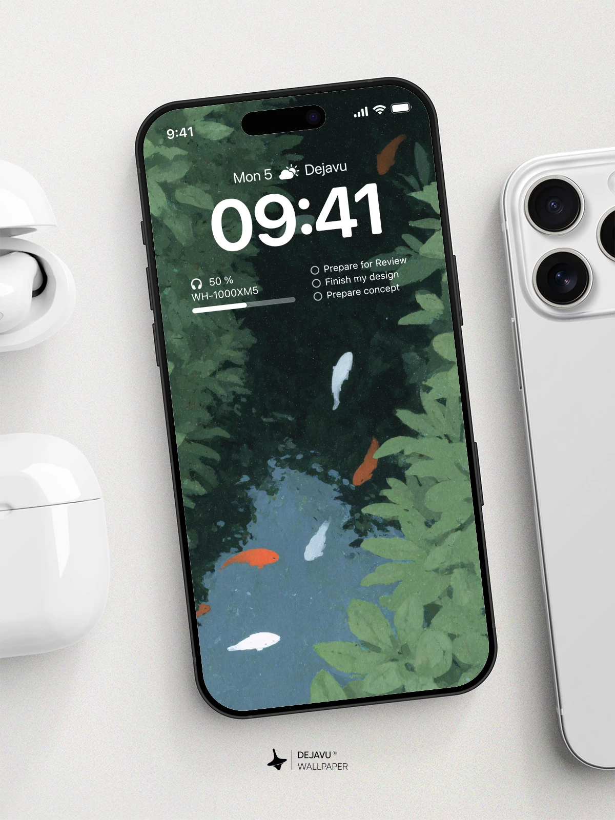 Koi Pond Wallpaper 4K for iPhone Lock Screen