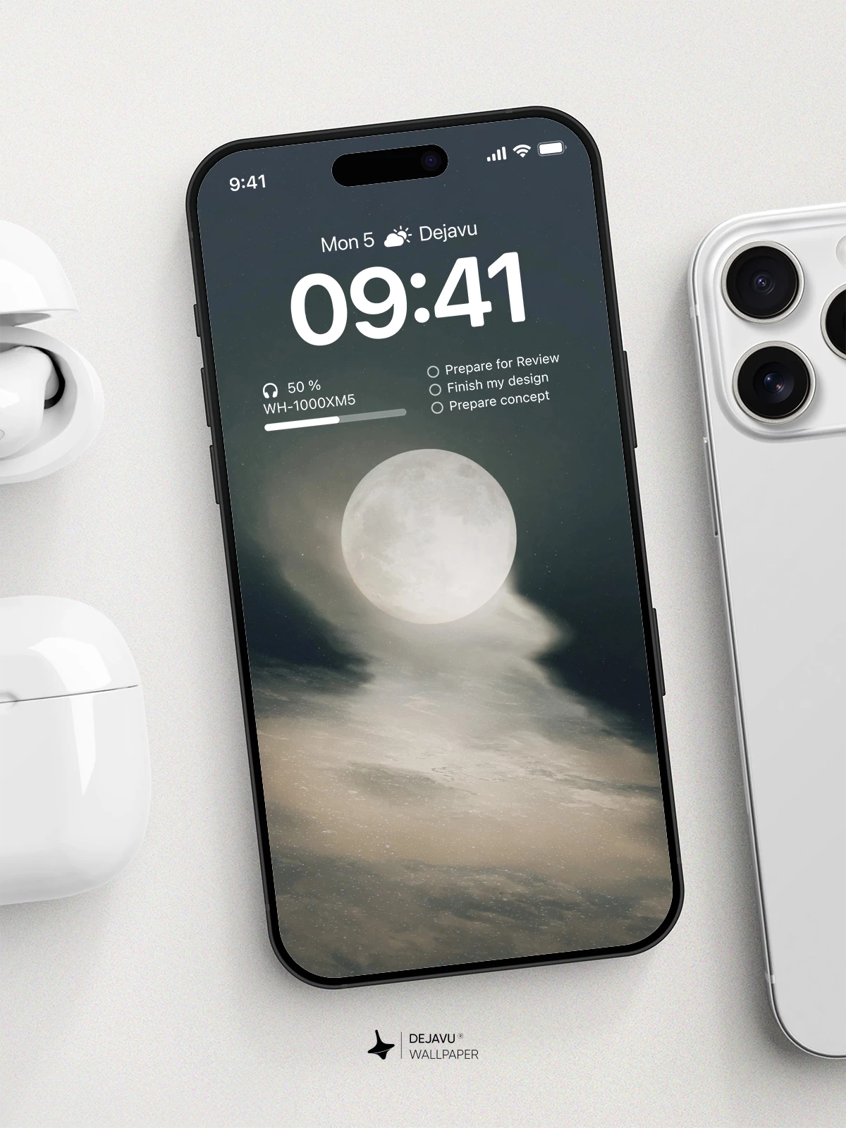 Full Moon Night Sky Wallpaper 4K for iPhone Lock Screen
