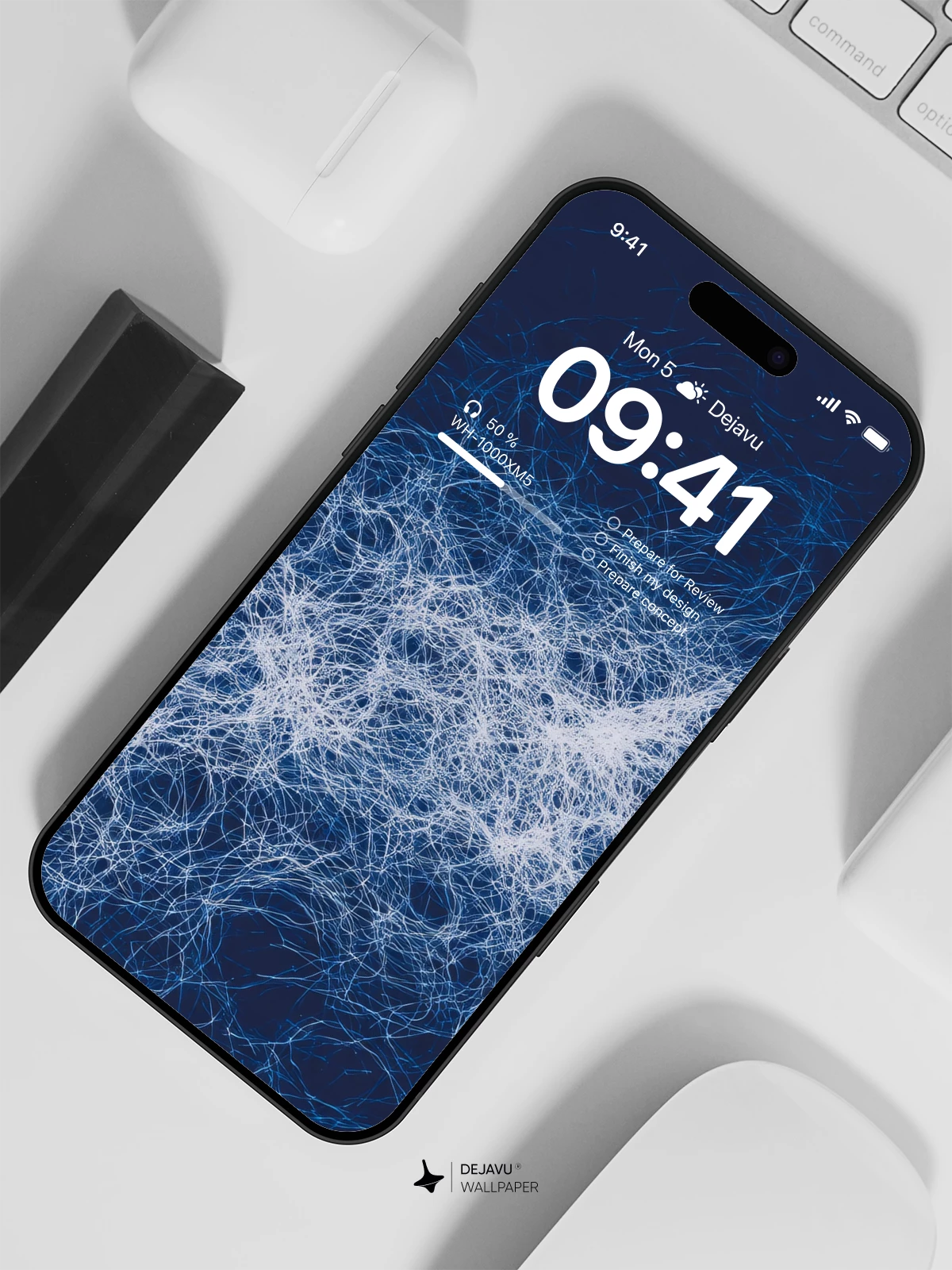 Abstract Blue Network Wallpaper 4K for Mobile Background