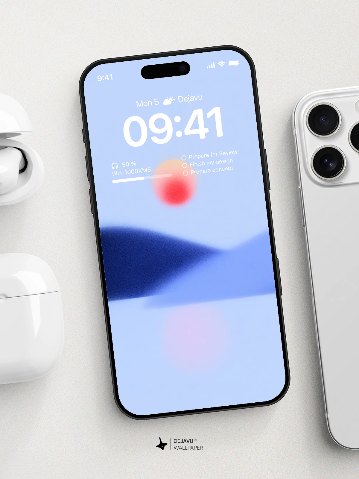 Abstract Blue Red Gradient Wallpaper 4K for iPhone Lock Screen