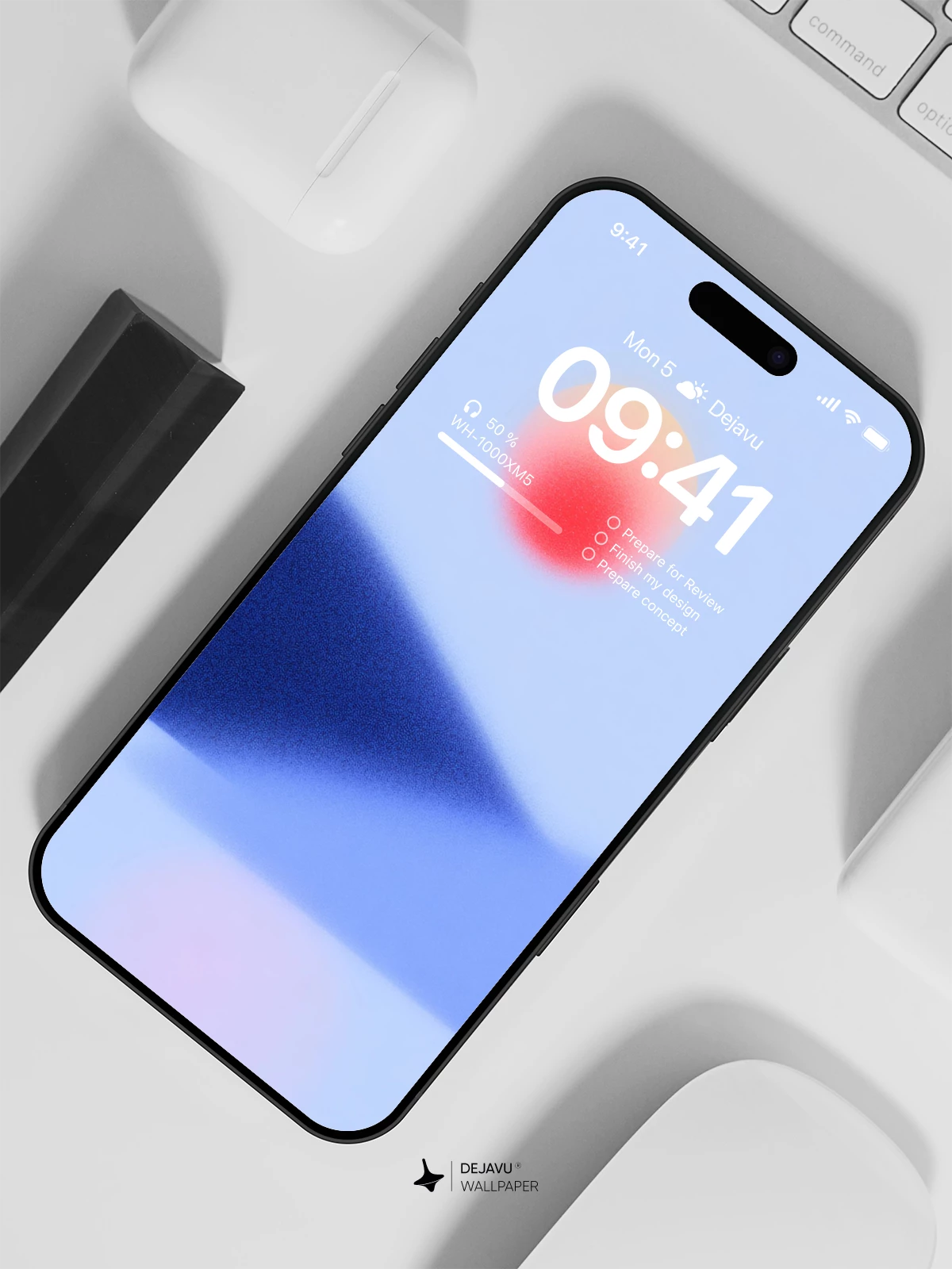 Abstract Blue Red Gradient Wallpaper 4K for iPhone Lock Screen