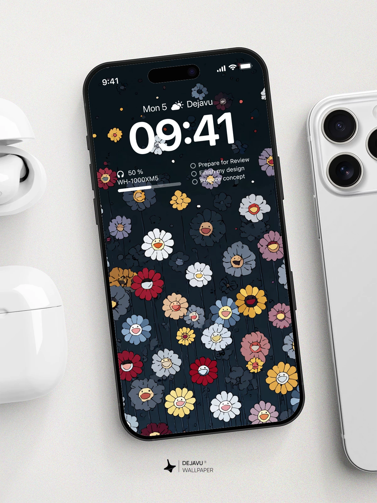 Cartoon Flowers Wallpaper 4K for iPhone Lock Screen
