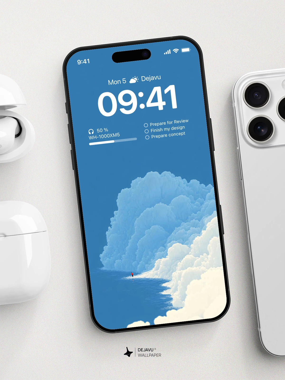 Blue Sky Clouds Wallpaper 4K for iPhone Lock Screen
