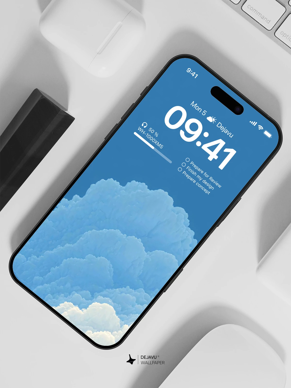 Blue Sky Clouds Wallpaper 4K for iPhone Lock Screen