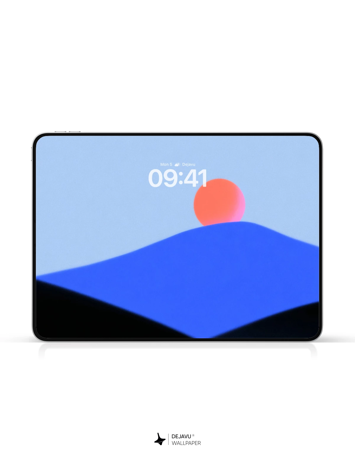 Blue Minimalist Sunset Wallpaper 4K for iPhone Lock Screen