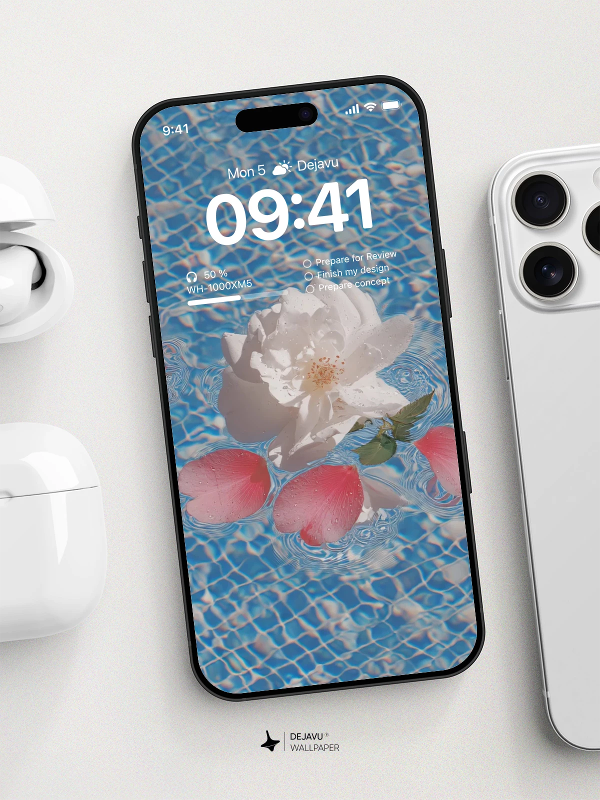 White Lotus Flower Wallpaper 4K for iPhone Lock Screen